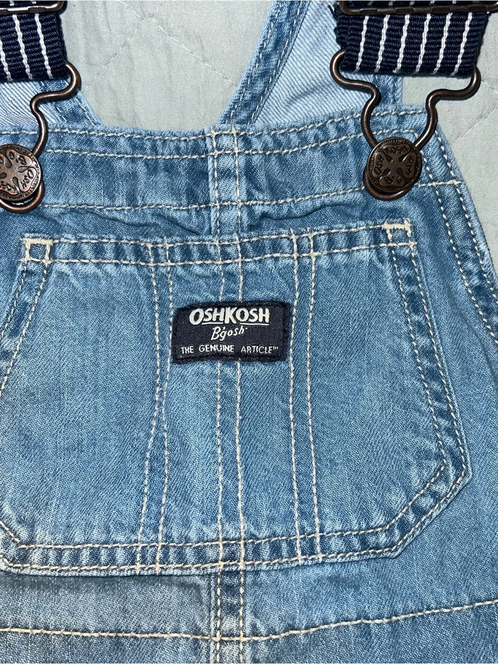OshKosh B’gosh Denim Shortalls Overalls Toddler 3T Classic Blue